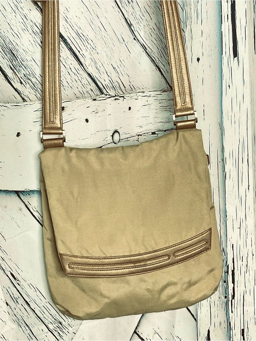 Tumi Nylon Crossbody Bag Leather Trim